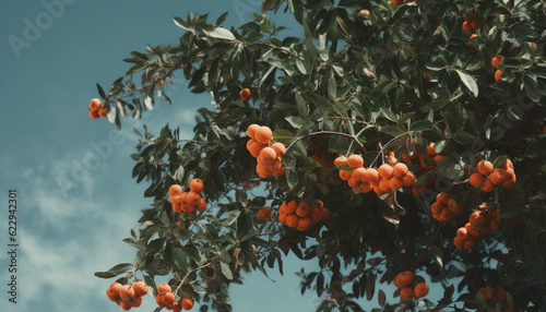 Nature vibrant colors blossom in a fresh, organic, green landscape generated by AI