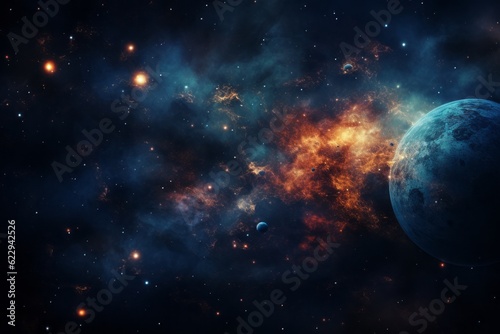  Abstract Planet And Space Background, Generative AI 