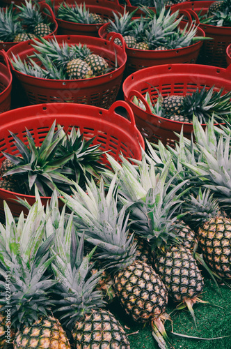 pineapple in a market