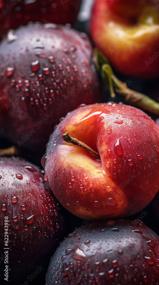 Freshly washed plums Freshly washed plums