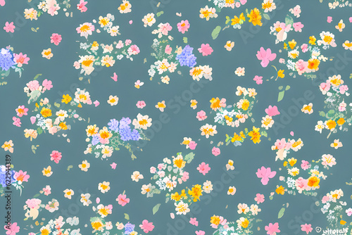 pattern painting with flowers. generative AI