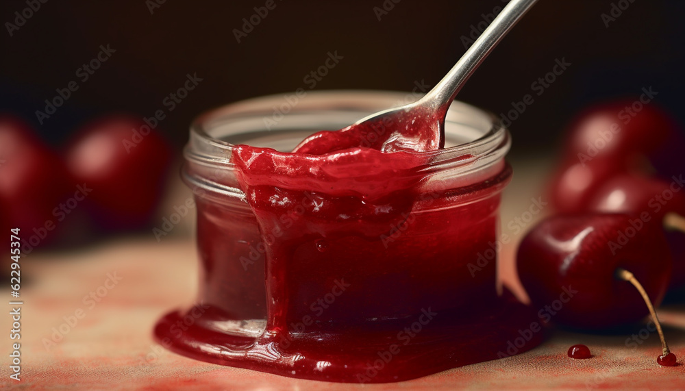 Freshness in a bowl, nature gourmet, sweet berry indulgence generated by AI Freshness in a bowl, nature gourmet, sweet berry indulgence generated by AI