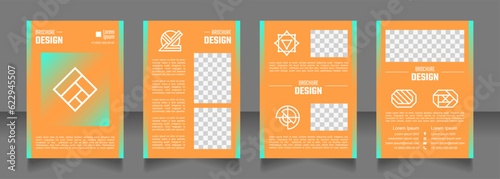 Funny science blank brochure design. Template set with copy space for text. Premade corporate reports collection. Editable 4 paper pages. Teco Light, Semibold, Arial Regular fonts used