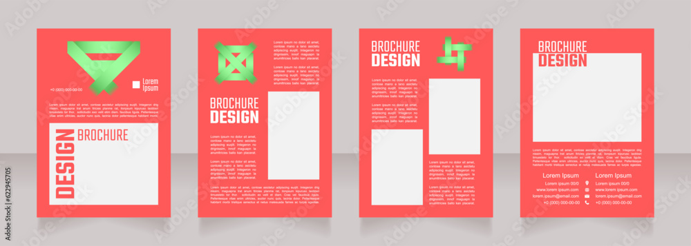Healthcare program blank brochure design. Template set with copy space for text. Premade corporate reports collection. Editable 4 paper pages. Teco Light, Semibold, Arial Regular fonts used