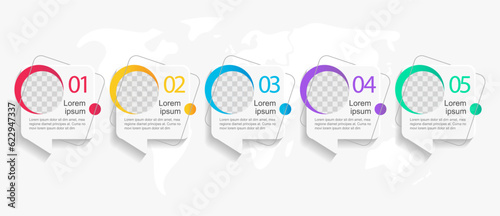 Computer science education infographic chart design template. Abstract infochart with copy space. Instructional graphics with 5 step sequence. Visual data presentation. Arial-Regular font used