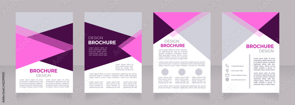 Charitable foundation promotional blank brochure design. Provides funding. Template set with copy space for text. Premade corporate reports collection. Editable 4 paper pages. Montserrat font used