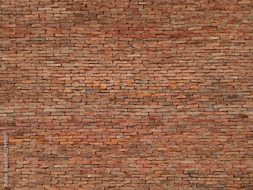 Old vintage red brick wall texture. Abstract background for design with copy space for text or image. 