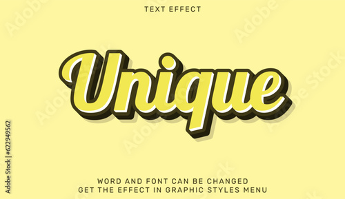 Unique editable text effect in 3d style. Text emblem for advertising, branding, business logo