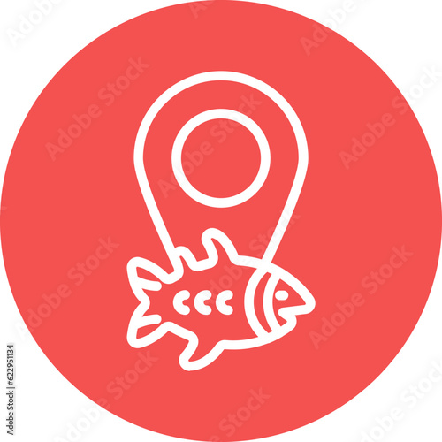 Vector Design Fishing Destinations Icon Style