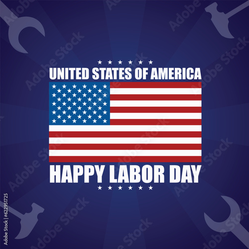 USA Labor Day post banner design template for social media