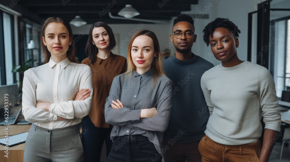 group of workers in a coworking enviroment. Generative AI, Generative AI group of workers in a coworking enviroment. Generative AI, Generative AI