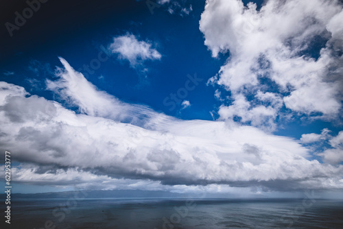 Cumulous clouds over the Atlantic Ocean in the Azores Islands.