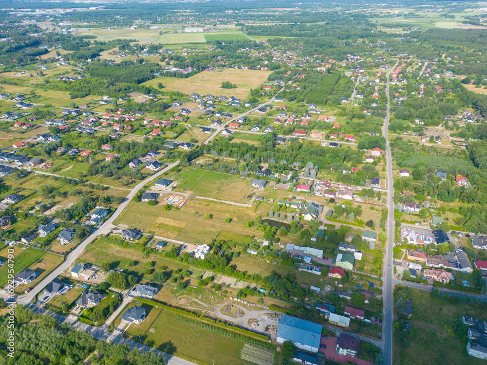 Aerial photo of village of Houses Residential Drone Above View S