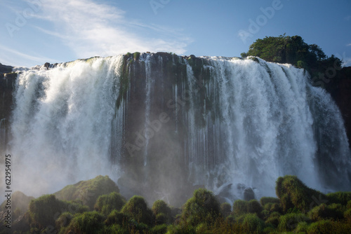 Beautiful view to atlantic rainforest waterfalls in Iguassu Park