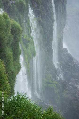 Beautiful view to atlantic rainforest waterfalls in Iguassu Park