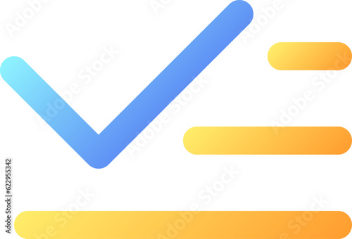 List and checkmark pixel perfect flat gradient color ui icon. Group of messages. Operation completed. Simple filled pictogram. GUI, UX design for mobile application. Vector isolated RGB illustration