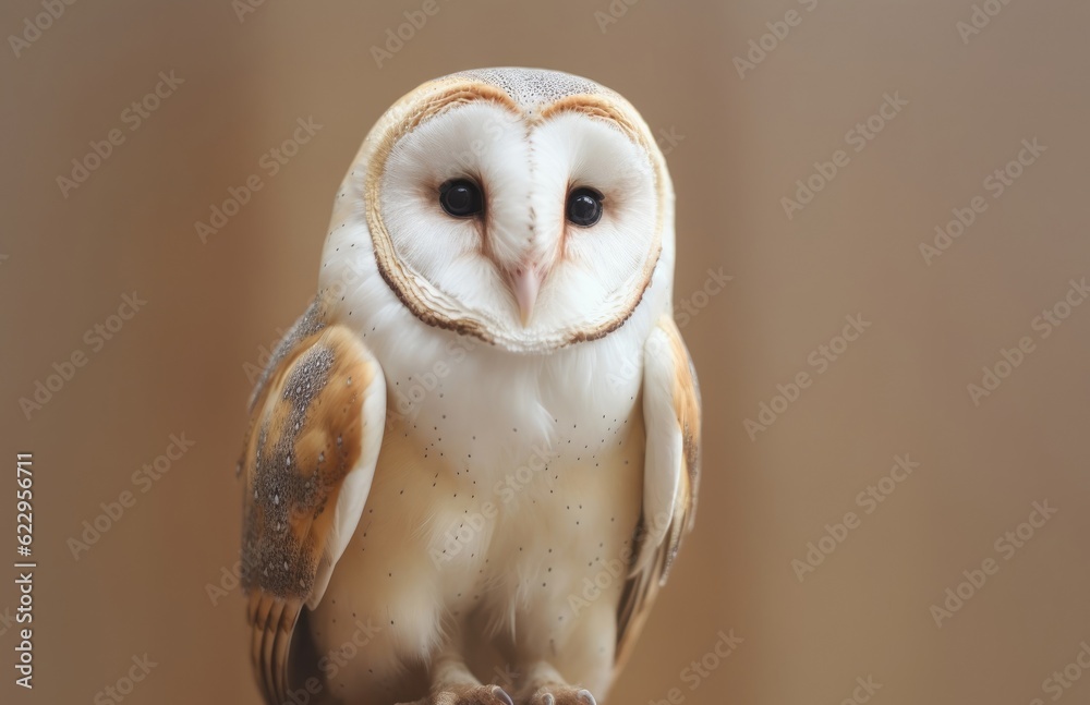 Fototapeta premium Close up of a barn owl. Generative AI.