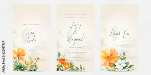Vector beautiful wedding invitation card with floral wreath