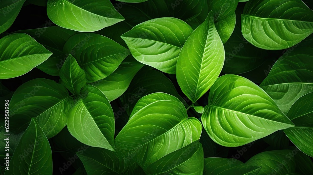 Natural leaves of green plants, eco background Created with Generative Ai technology. Natural leaves of green plants, eco background Created with Generative Ai technology.