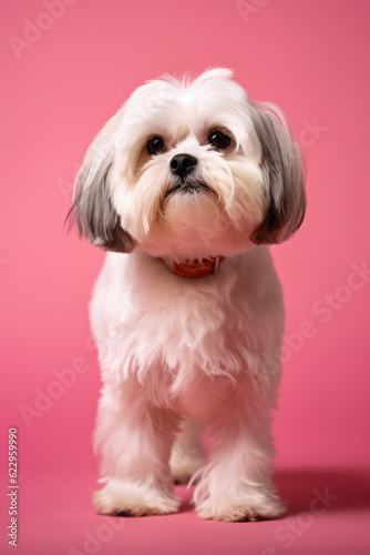 Very cute Shih Tzu in nature, national geography, Wide life animals. AI Generated. 