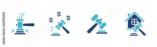 judge gavel law online legal auction icon vector courthouse hammer bid sale agreement symbol illustration