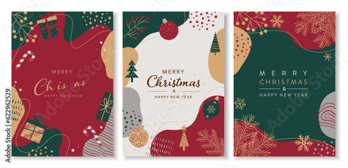 Canvas Print クリスマスのための抽象的なデザインの背景コレクション。ベクターイラスト。