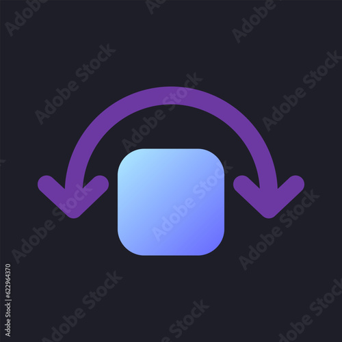 Wobble animation flat gradient fill ui icon for dark theme. Video effects editor. Camera shake. Pixel perfect color pictogram. GUI, UX design on black space. Vector isolated RGB illustration