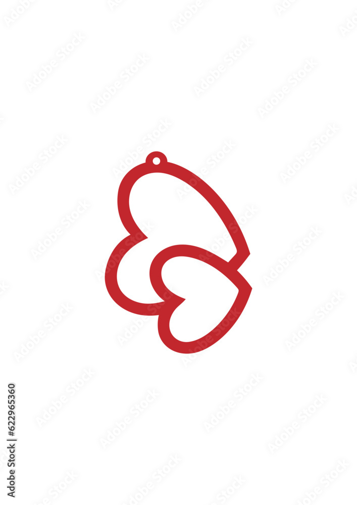 Earring Design Illustration Vector Art, Laser Cut File Ready to Print Earring Design Illustration Vector Art, Laser Cut File Ready to Print