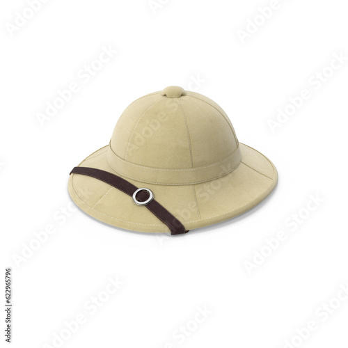 3d rendering Safari hat isolated on the white, Safari jungle hat studio cutout