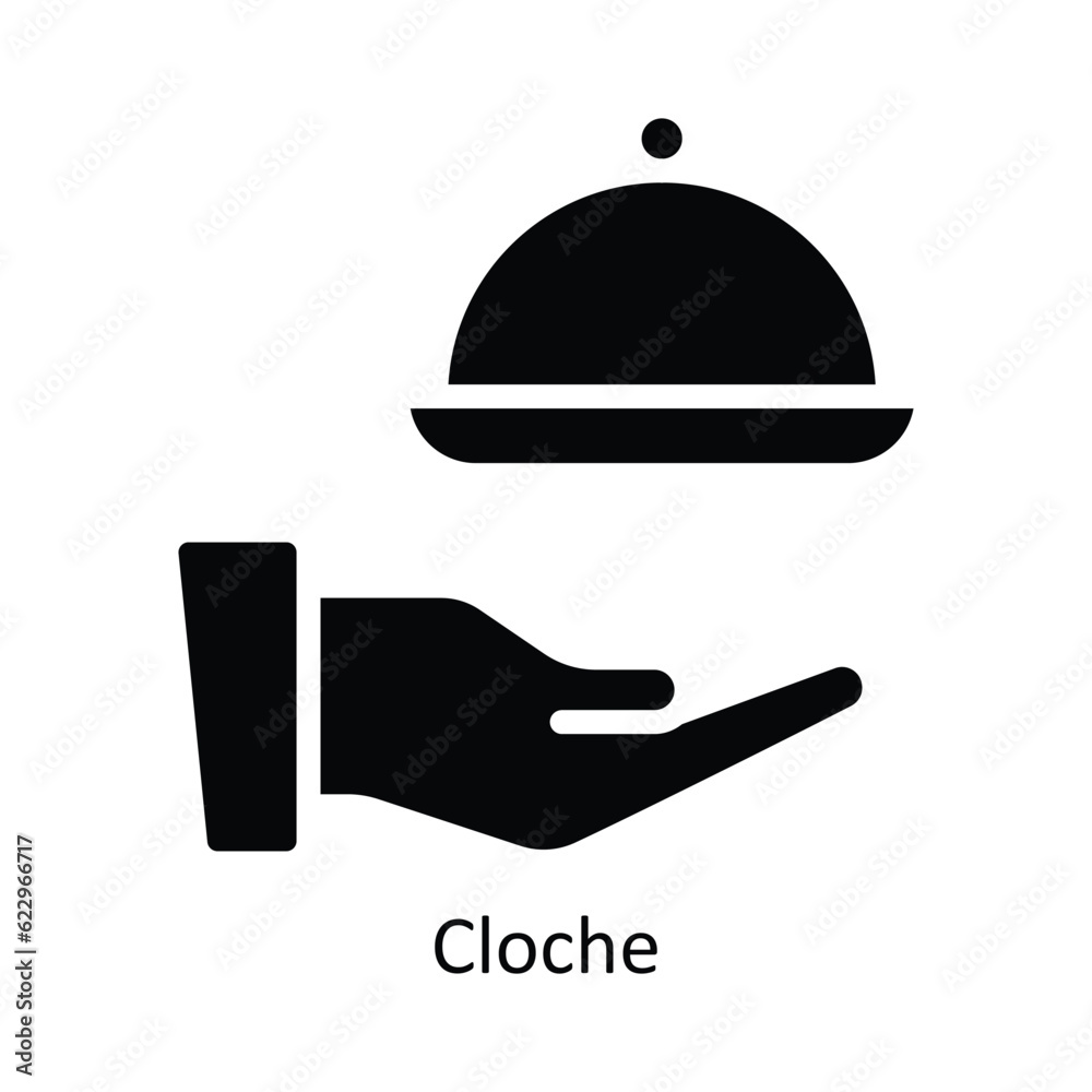 Cloche Vector solid Icon Design illustration. Kitchen and home Symbol on White background EPS 10 File Cloche Vector solid Icon Design illustration. Kitchen and home Symbol on White background EPS 10 File