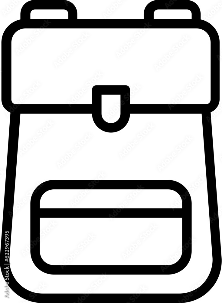Bag line icon. School icon simple cartoon style. Bag line icon. School icon simple cartoon style.