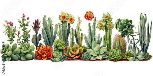 Cactus and succulent plants set 1