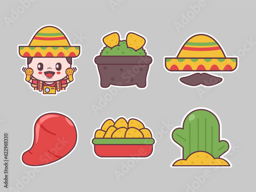 mexico vector elements, illustration, icon, stickers.