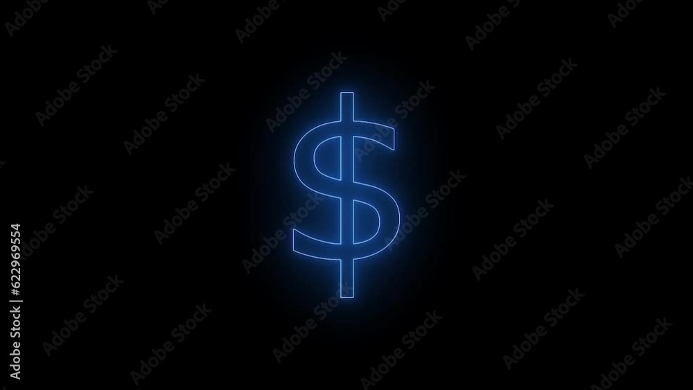 Abstract colorful neon dollar icon symbol animation background Abstract colorful neon dollar icon symbol animation background