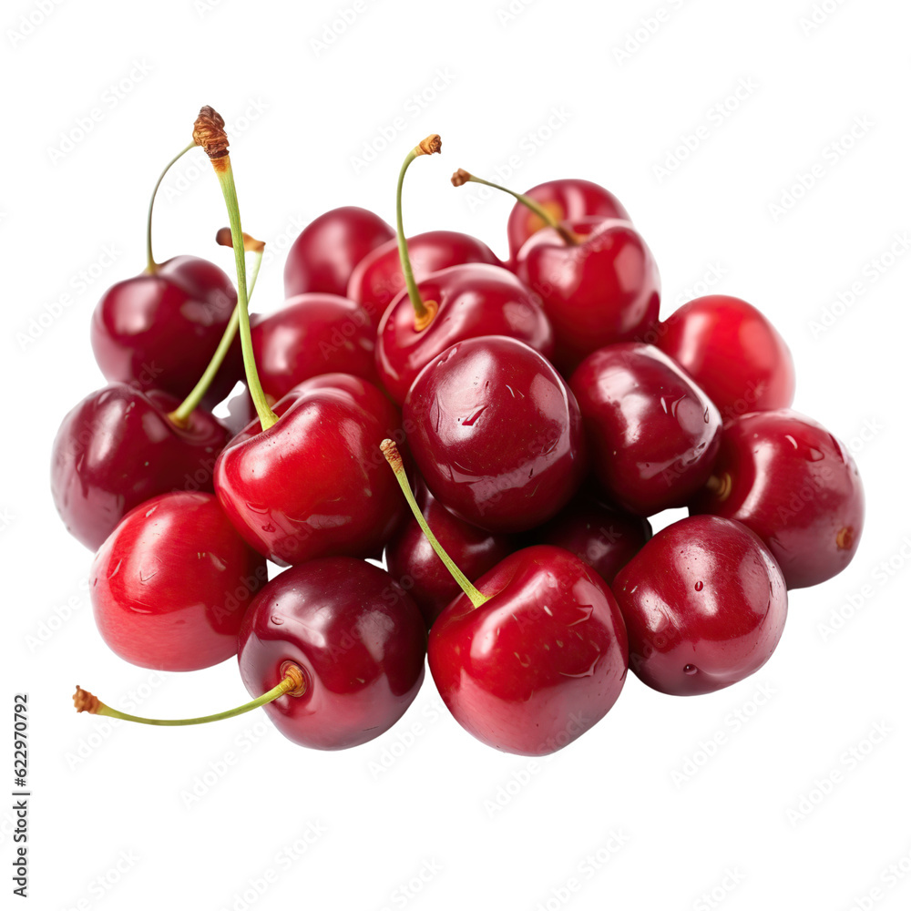 Cherry, isolated on transparent background. Cherry, isolated on transparent background.