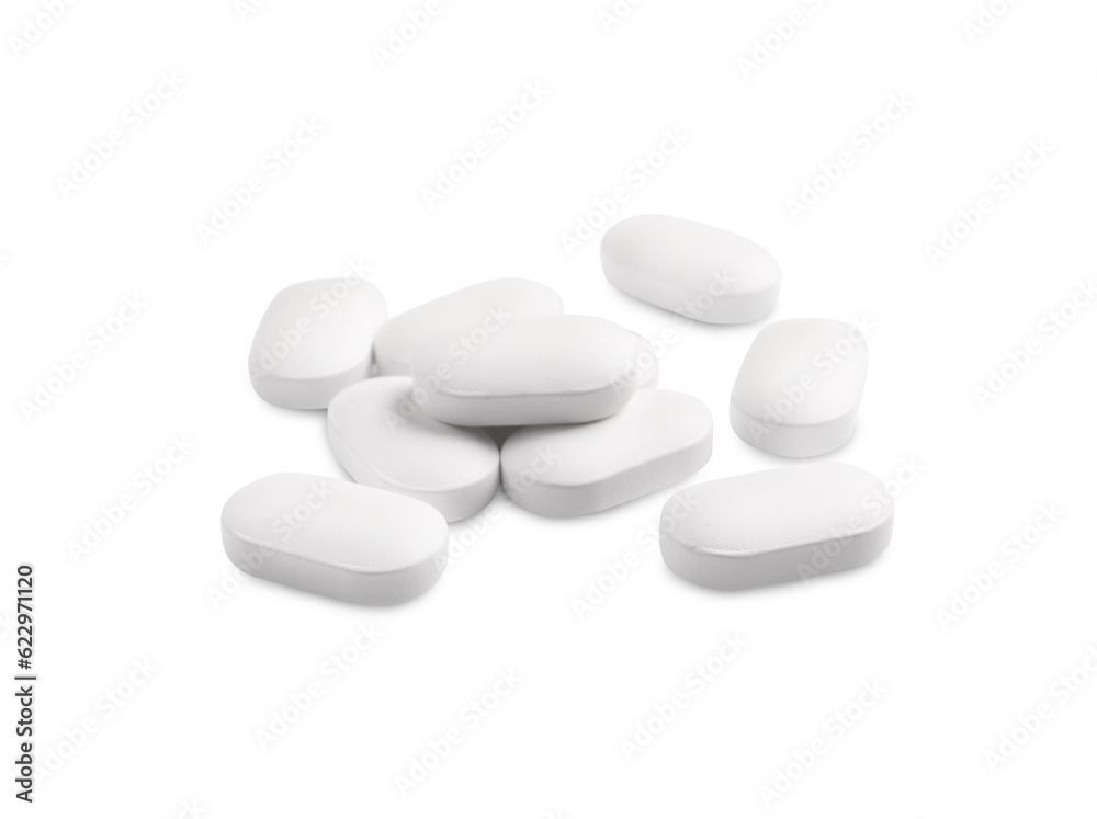 Many pills isolated on white. Medicinal treatment Many pills isolated on white. Medicinal treatment