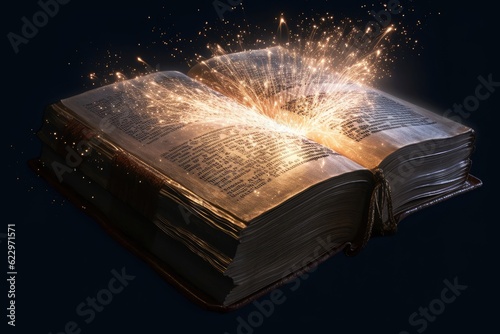 Canvas Print Holy Bible with light emitting effect amazing