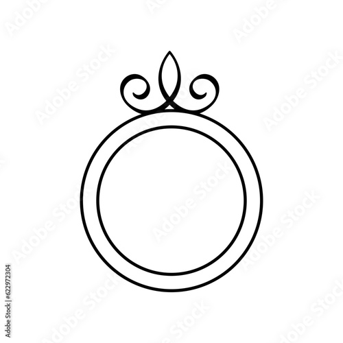 Ring icon vector. Wedding illustration sign. Jewel symbol. Gem logo.