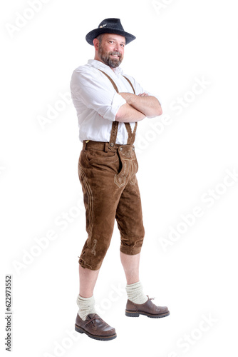 traditional bavarian man isolated on a transparent background