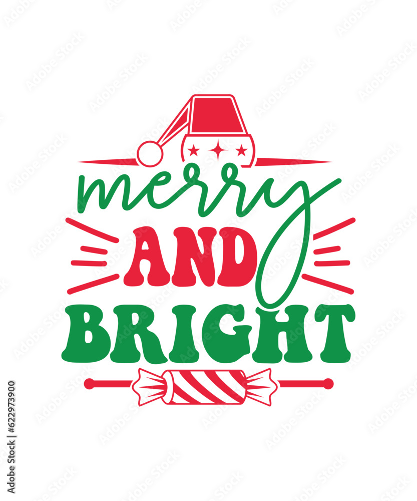 merry and bright svg design