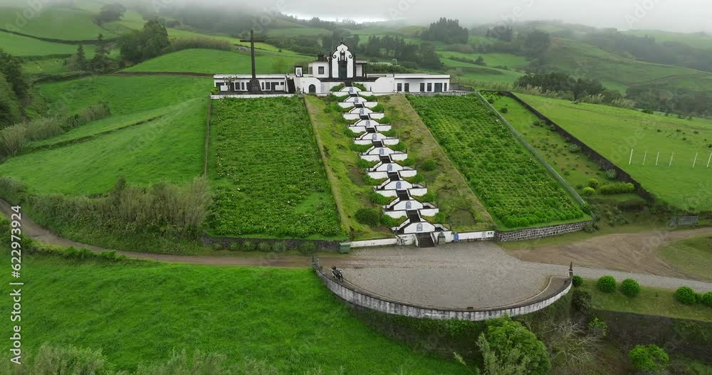 Nossa Senhora da Paz church above Vila Franca do Campo in Sao Miguel island Azores