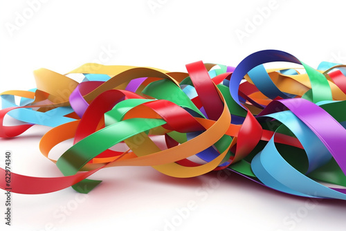 Colored ribbons, white background