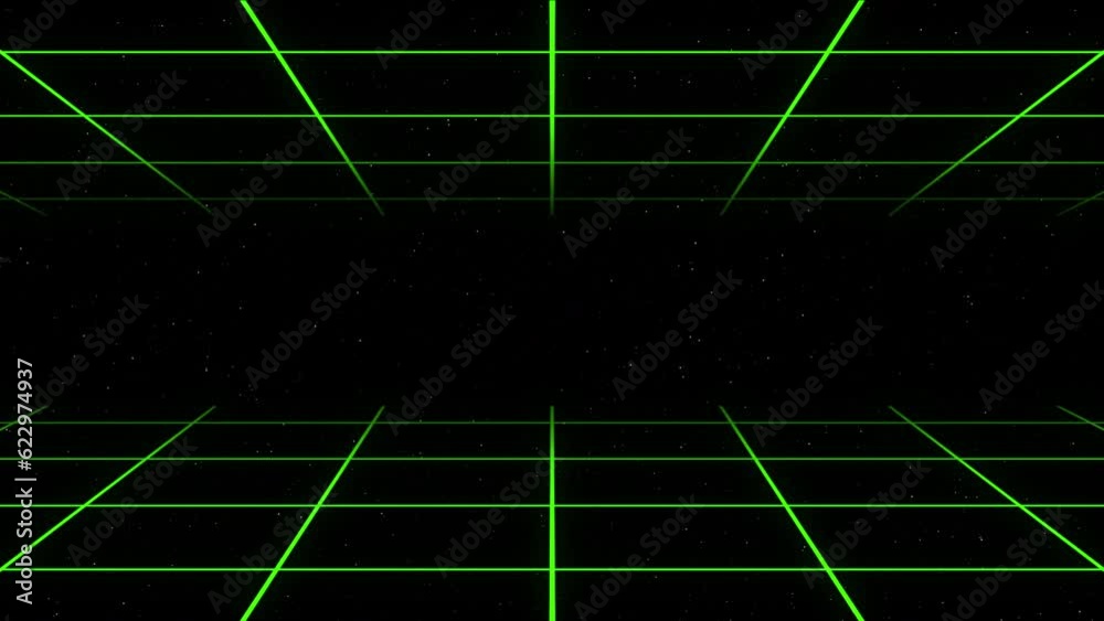 Abstract infinite grid lines moving in 4K. Technology background animation.