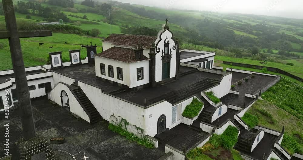 Nossa Senhora da Paz church above Vila Franca do Campo in Sao Miguel island Azores