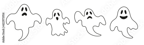 Contour ghost set for Halloween.