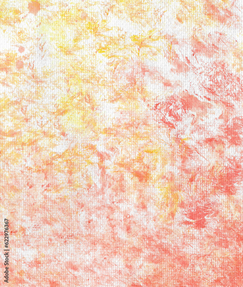 Fototapeta premium Watercolor painting abstract background or red and yellow abstract watercolor texture backdrop on paper. Template for summer colorful concept, card and poster. Hand painted texture style.