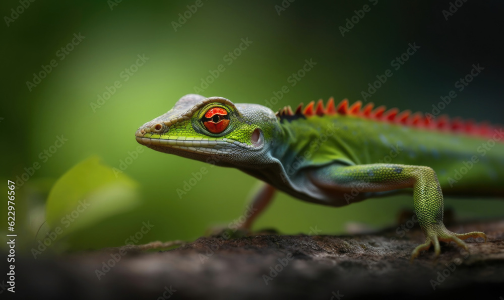Obraz premium Vibrant World: A Kaleidoscope of Colorful Chameleons in their Natural Habitat GENERATIVE AI, AI GENERATIVA