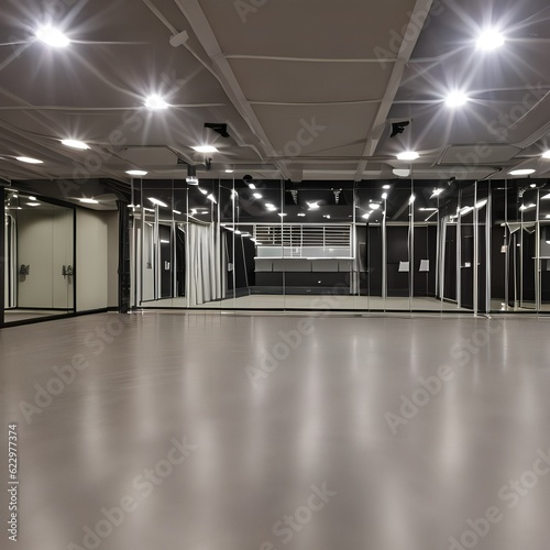 138 A contemporary dance studio with mirrored walls, sprung floors, and ample space for dancers to rehearse and express their artistry4, Generative AI photo