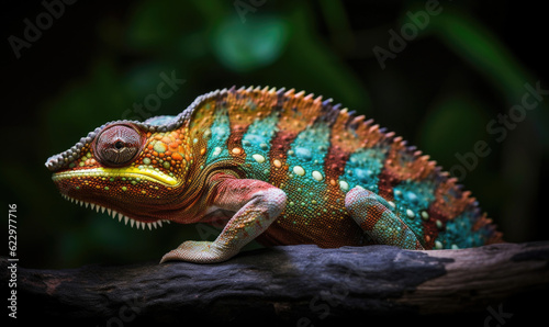 Vibrant World: A Kaleidoscope of Colorful Chameleons in their Natural Habitat GENERATIVE AI, AI GENERATIVA