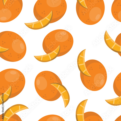 orange seamless pattern. healthy fruits, proper nutrition food, oranges pattern. vector cartoon fruits pattern